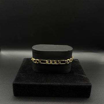 Men figaro bracelet 14k gold plated