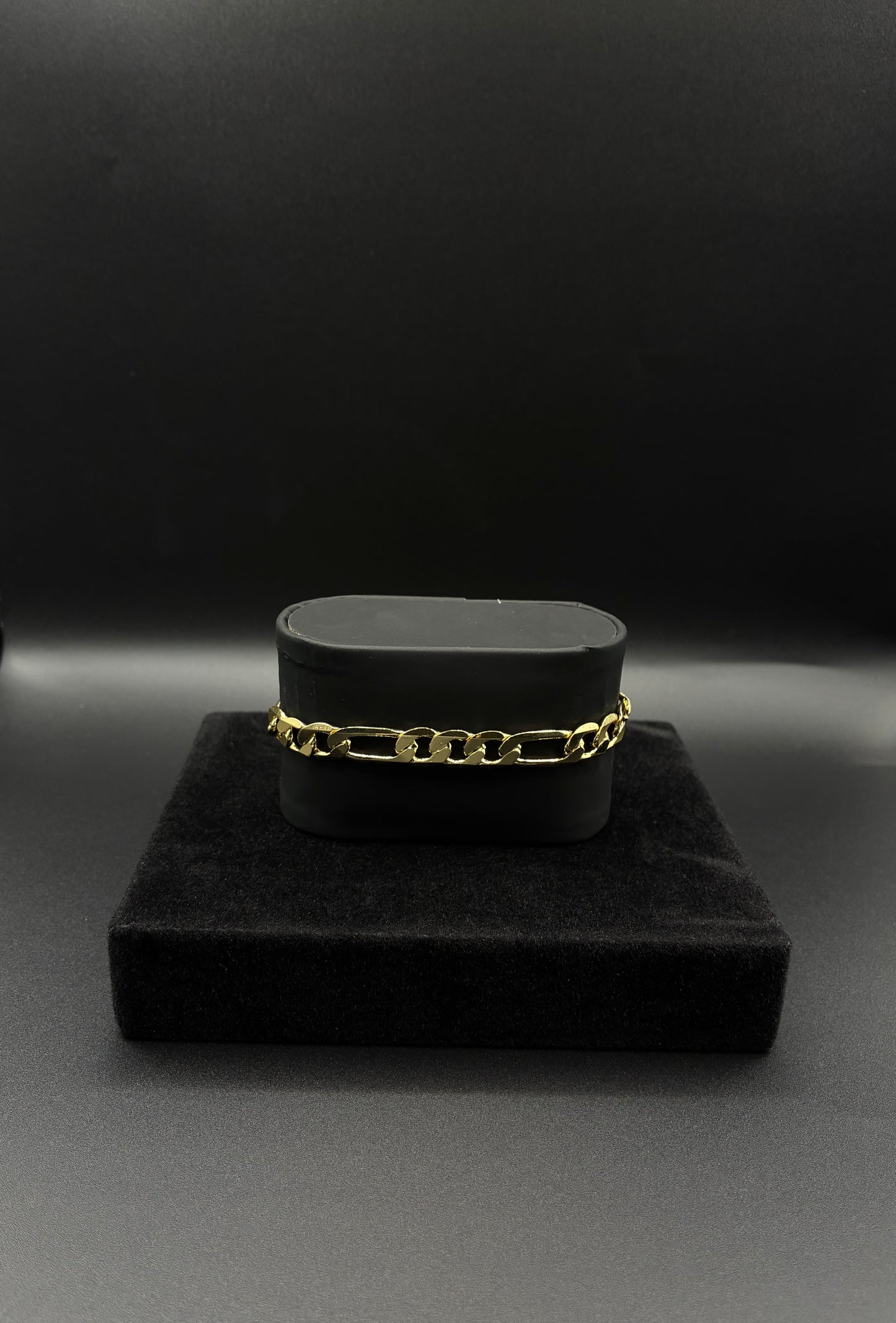 Men figaro bracelet 14k gold plated