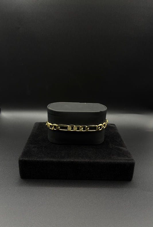 Men figaro bracelet 14k gold plated