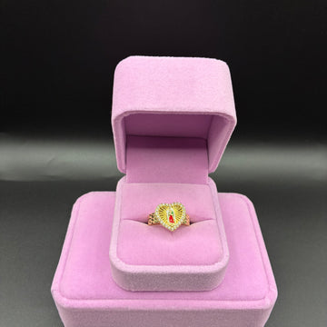 Women Virgin Mary heart ring 14k gold plated