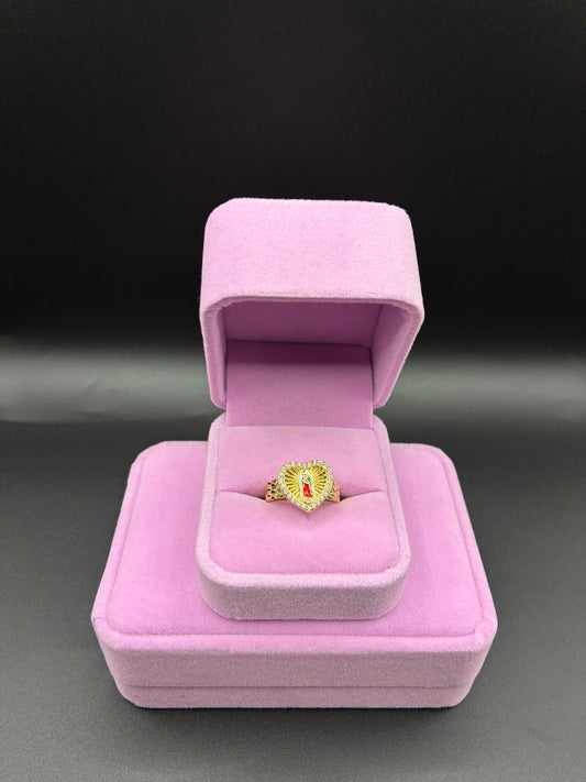 Women Virgin Mary heart ring 14k gold plated
