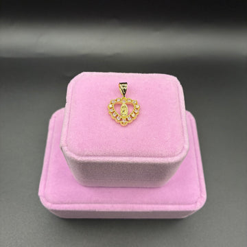Women Virgin Mary pink heart pendant 14k gold plated