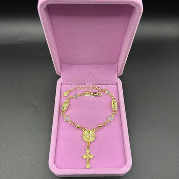 Women white Virgin Mary rosary bracelet