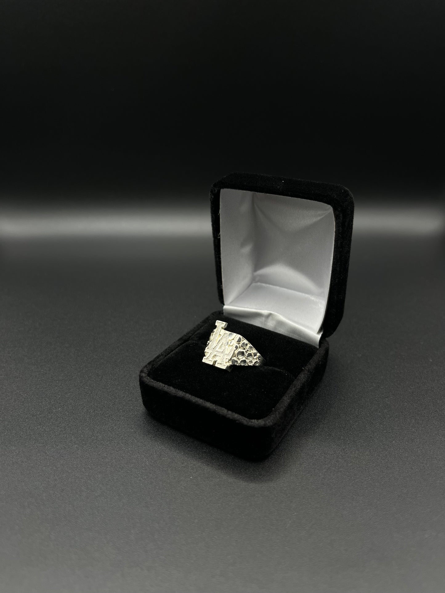 Men LA Nugget Ring 925. Silver