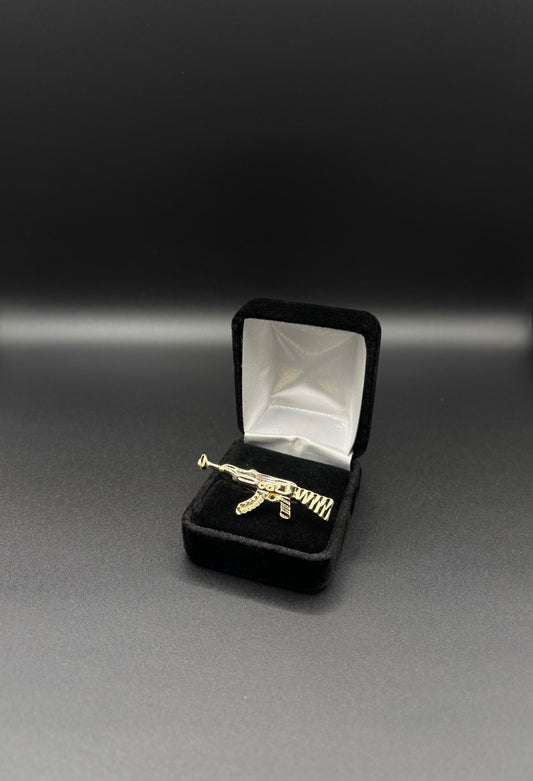 Men Ak47 Ring 14k Gold Plated