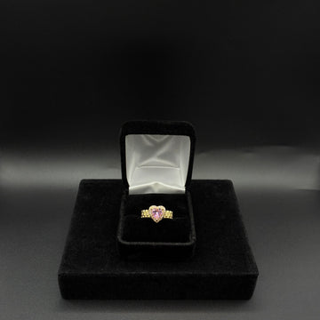 Women pink heart Rolex 14k gold plated