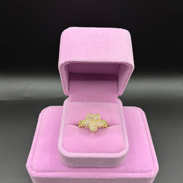 Women Rolex flower ring 14k gold plated