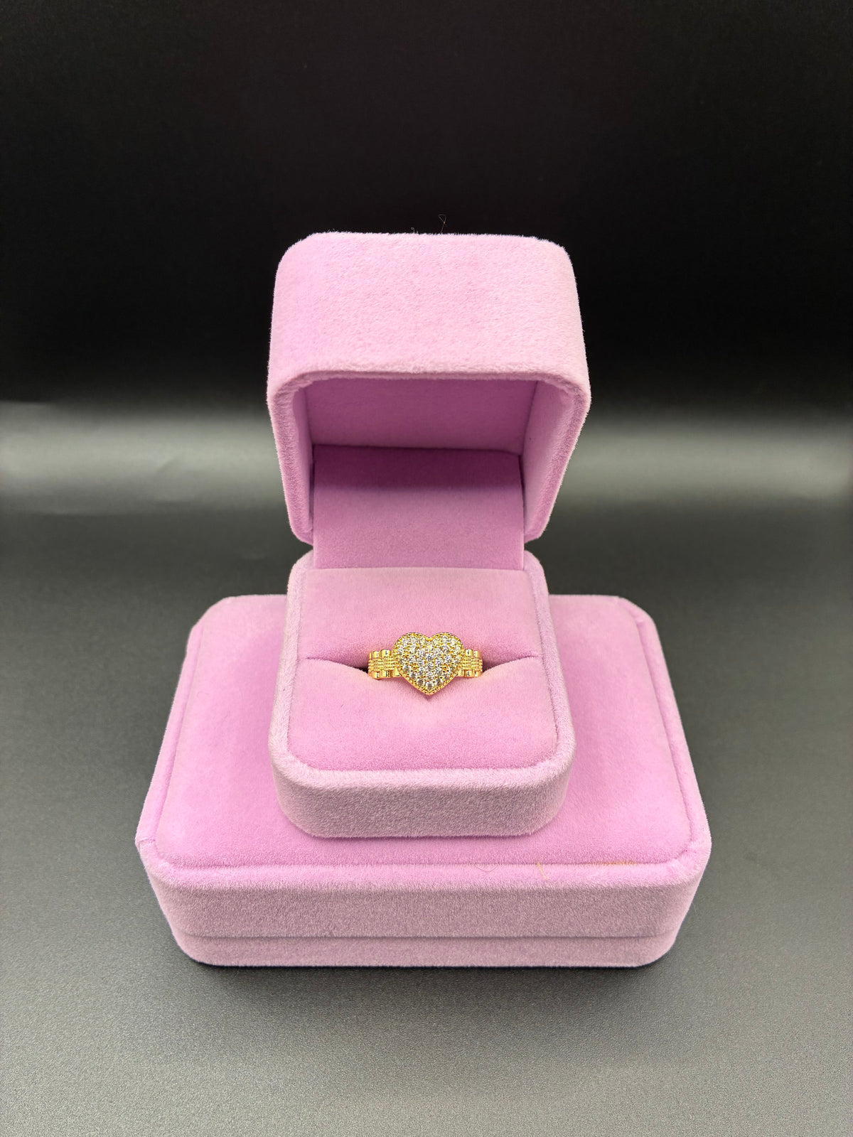 Women heart bling Rolex 14k gold