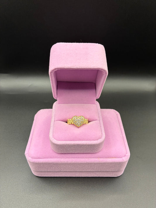 Women heart bling Rolex 14k gold