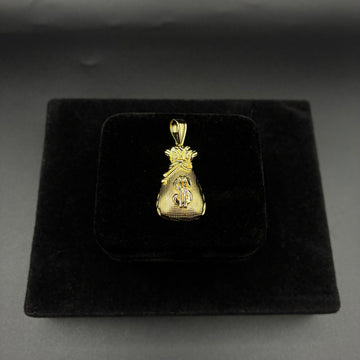 Men money bag pendant 14k gold plated