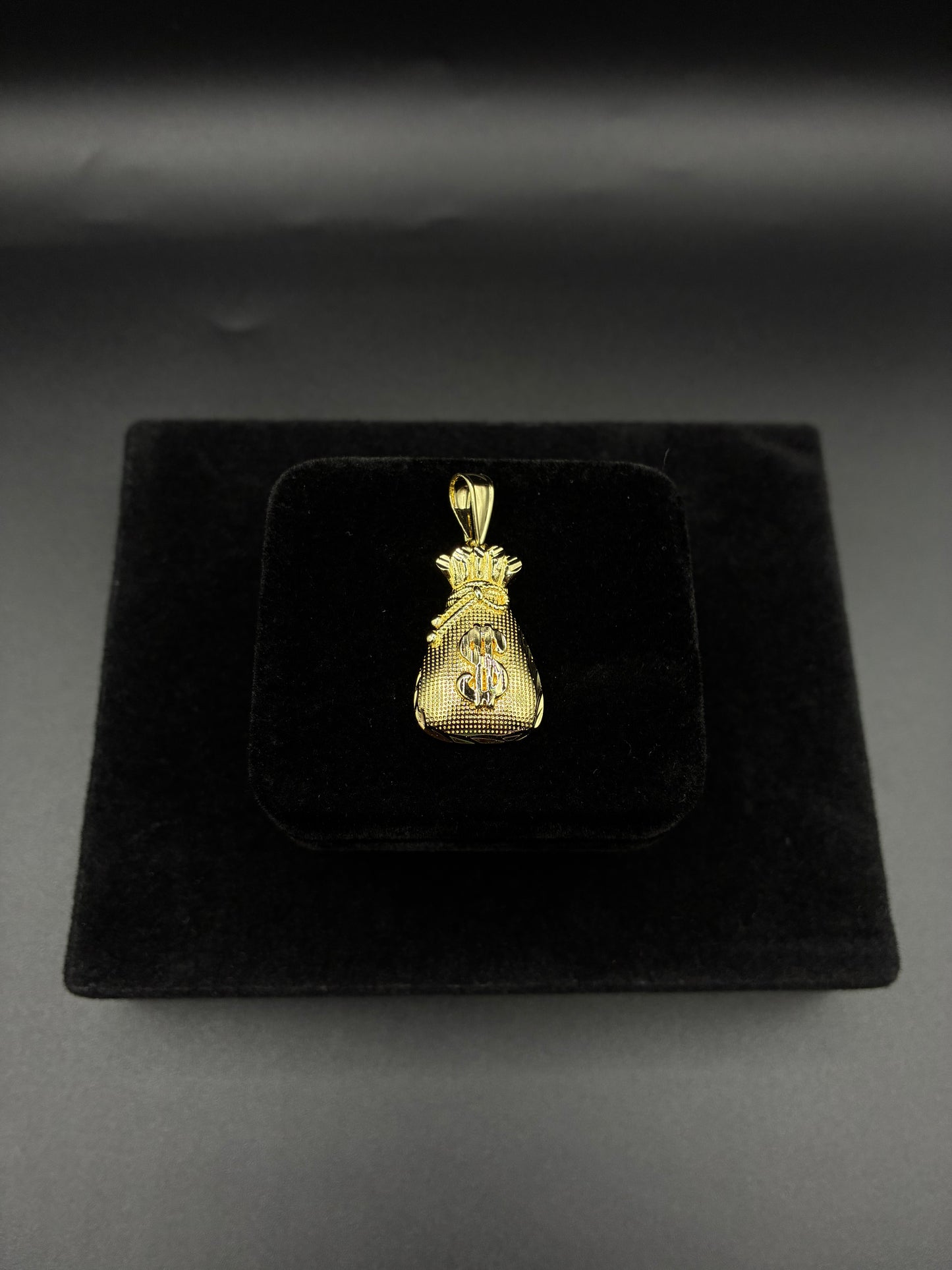 Men money bag pendant 14k gold plated