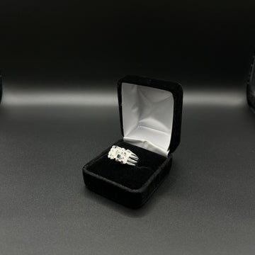 Men Squared Nugget Ring 925. Silver
