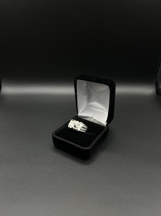 Men Squared Nugget Ring 925. Silver