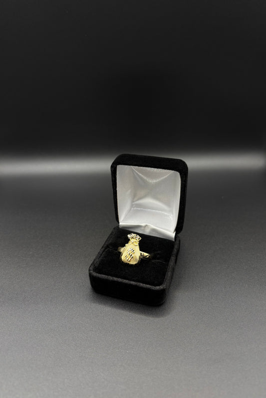 Men Money Bag Ring 14k Gold Plated