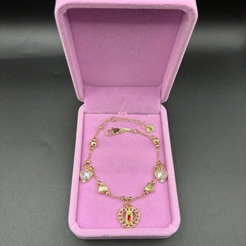Women Virgin Mary charm bracelet 14k gold plated