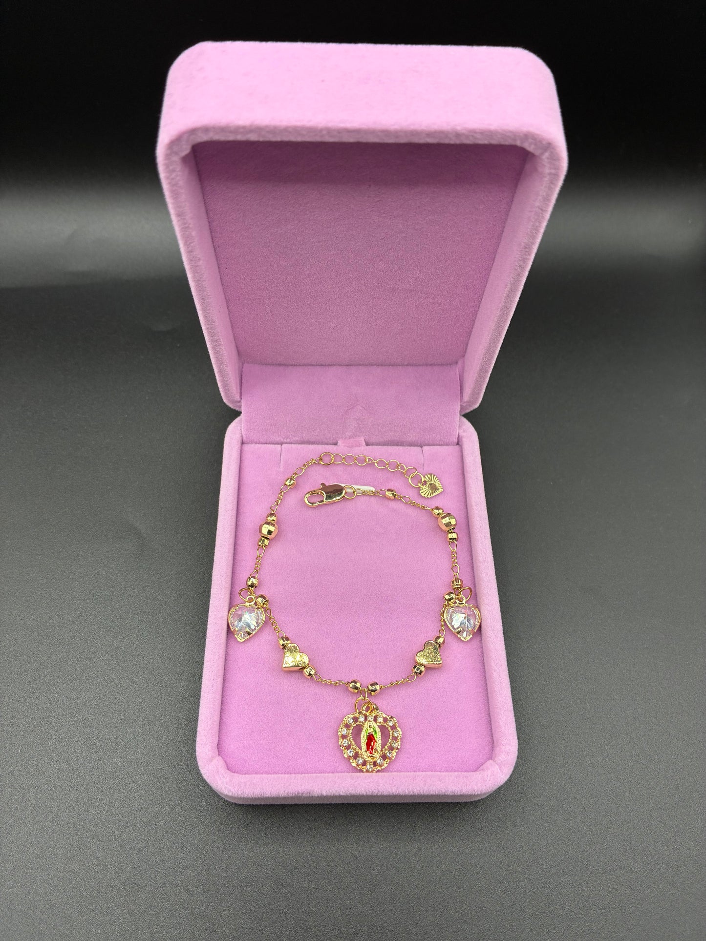 Women Virgin Mary charm bracelet 14k gold plated