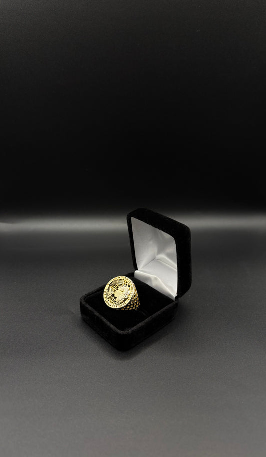 Men World Is Yours Ring 14k Gold Plated