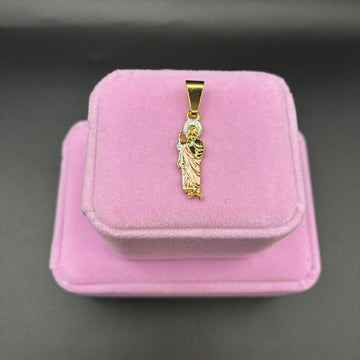 Women pink San Judas pendant 14k gold plated