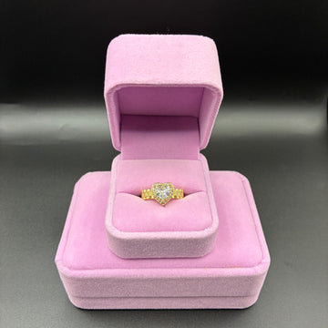 Women white heart Rolex 14k gold plated