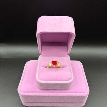 Women red Rolex ring 14k gold plated
