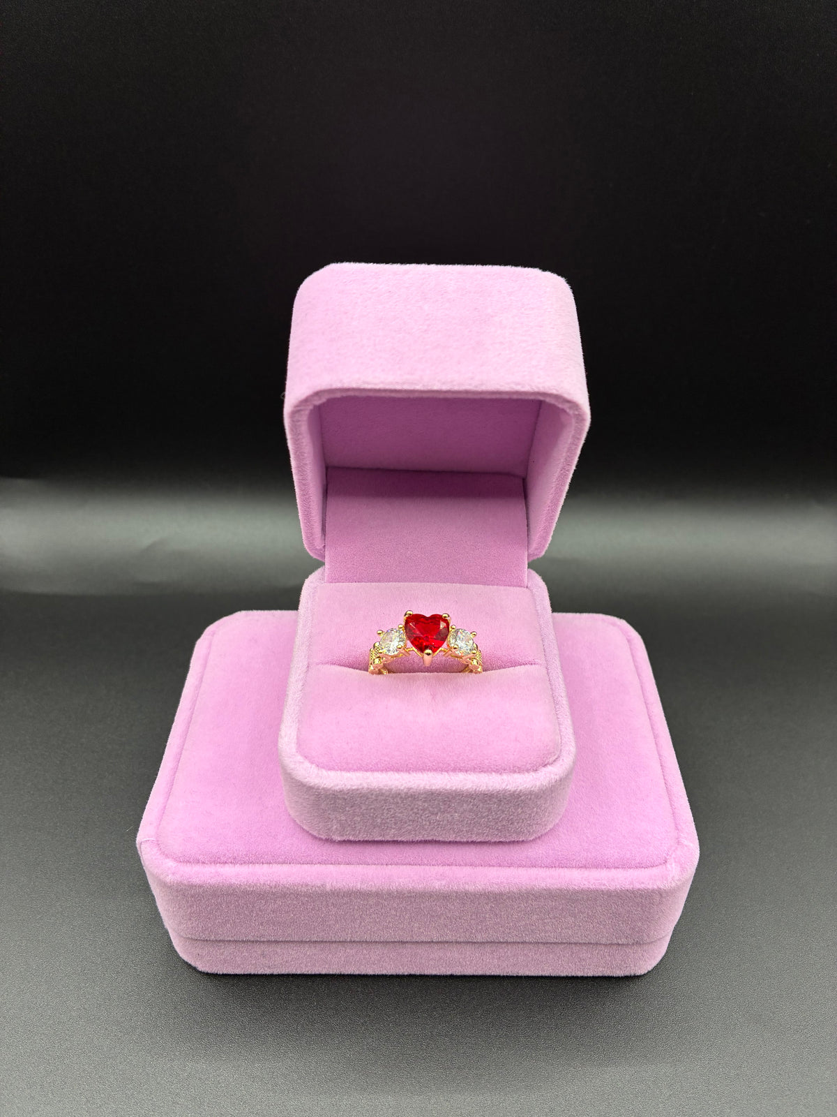 Women red Rolex ring 14k gold plated