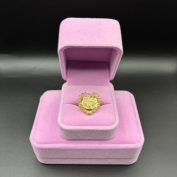 Women HK Rolex Heart 14k Gold Plated Ring