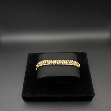 Men Diamond Cut 8mm Multicolor Bracelet 14k Gold Plated