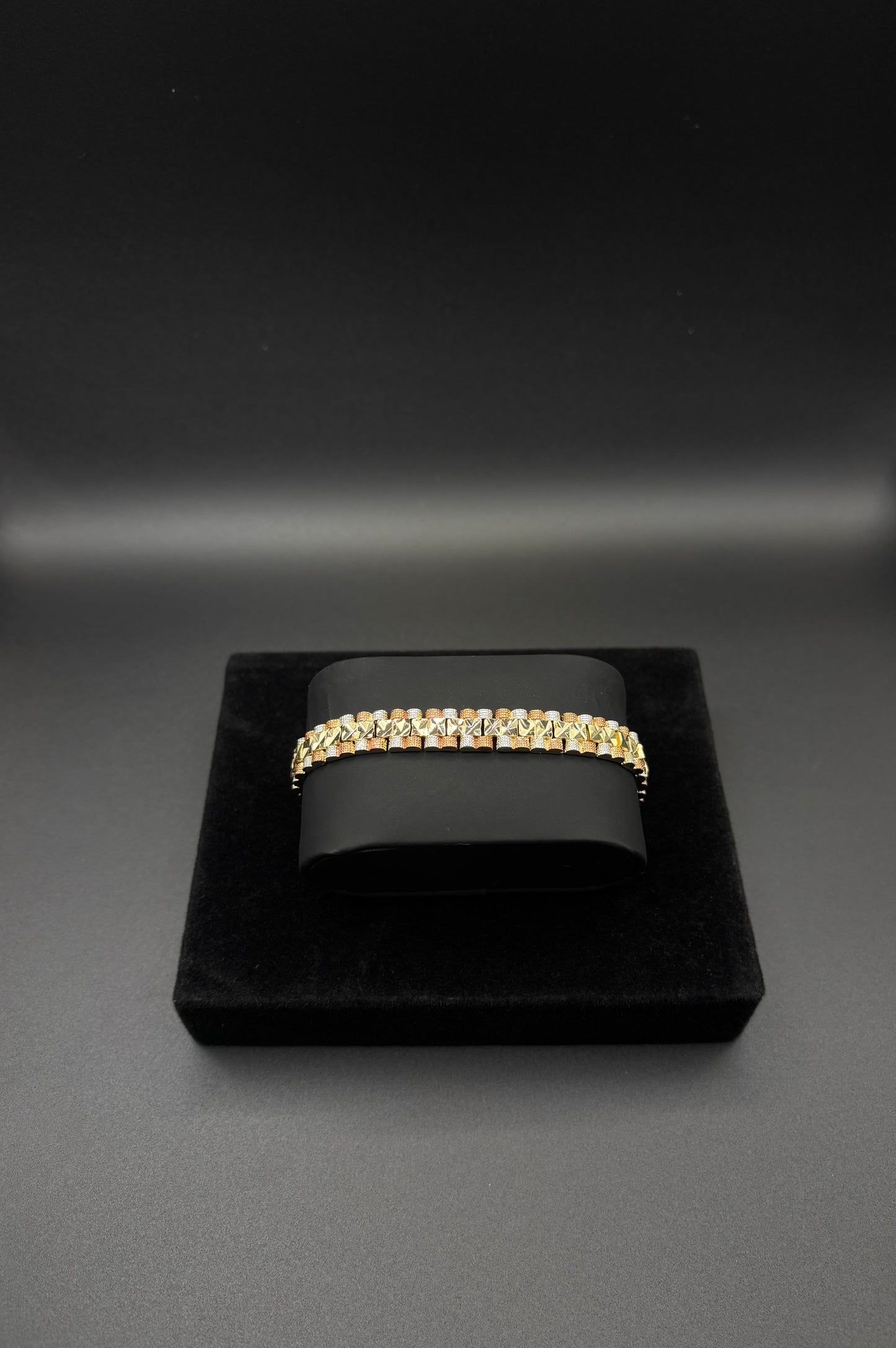 Men Diamond Cut 8mm Multicolor Bracelet 14k Gold Plated