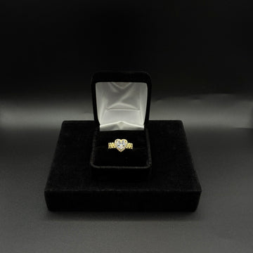 Women white heart Rolex 14k gold plated