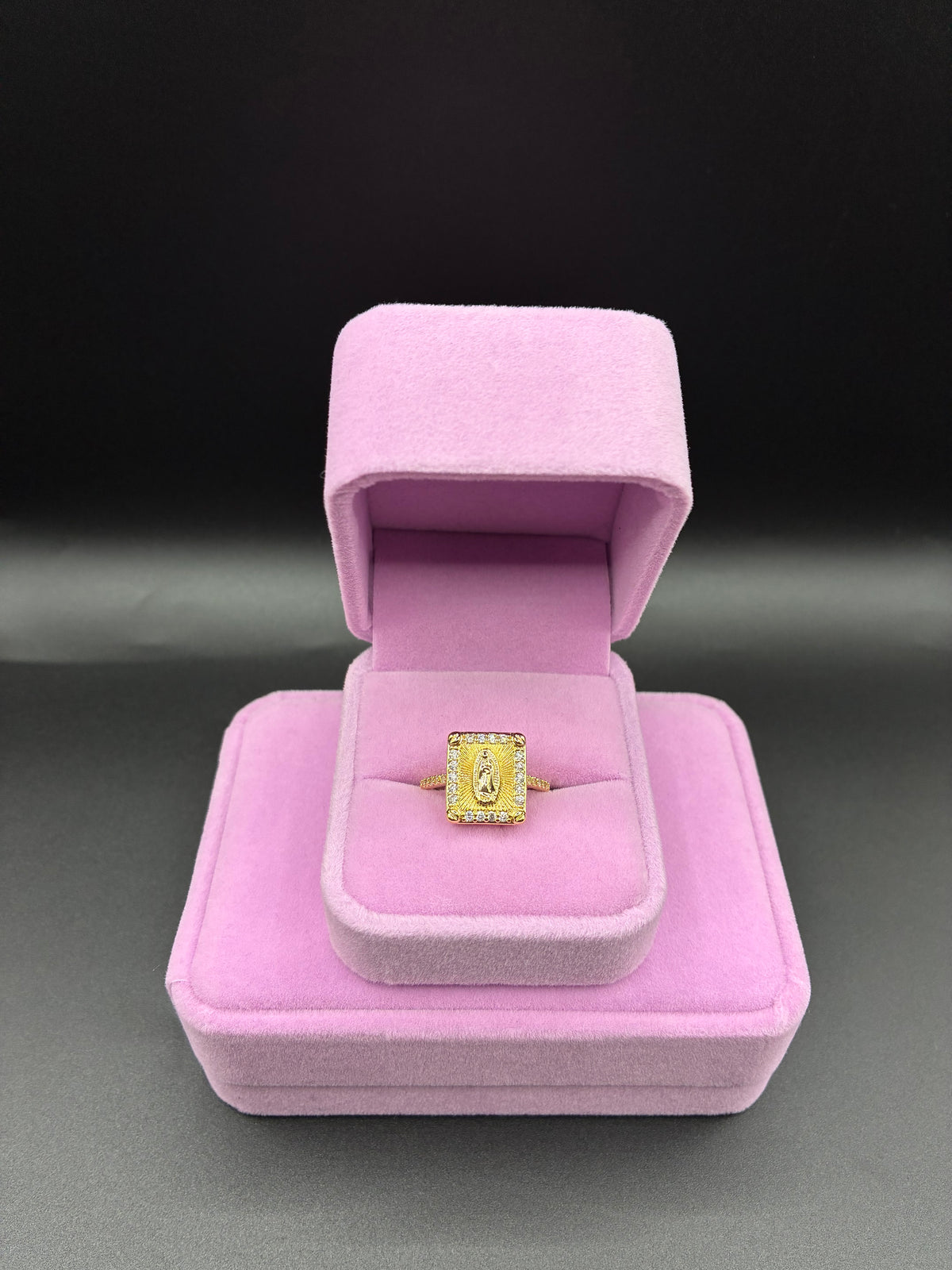 Women Virgin Mary ring 14k gold plated