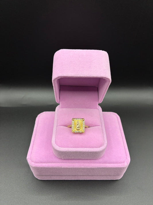 Women Virgin Mary ring 14k gold plated