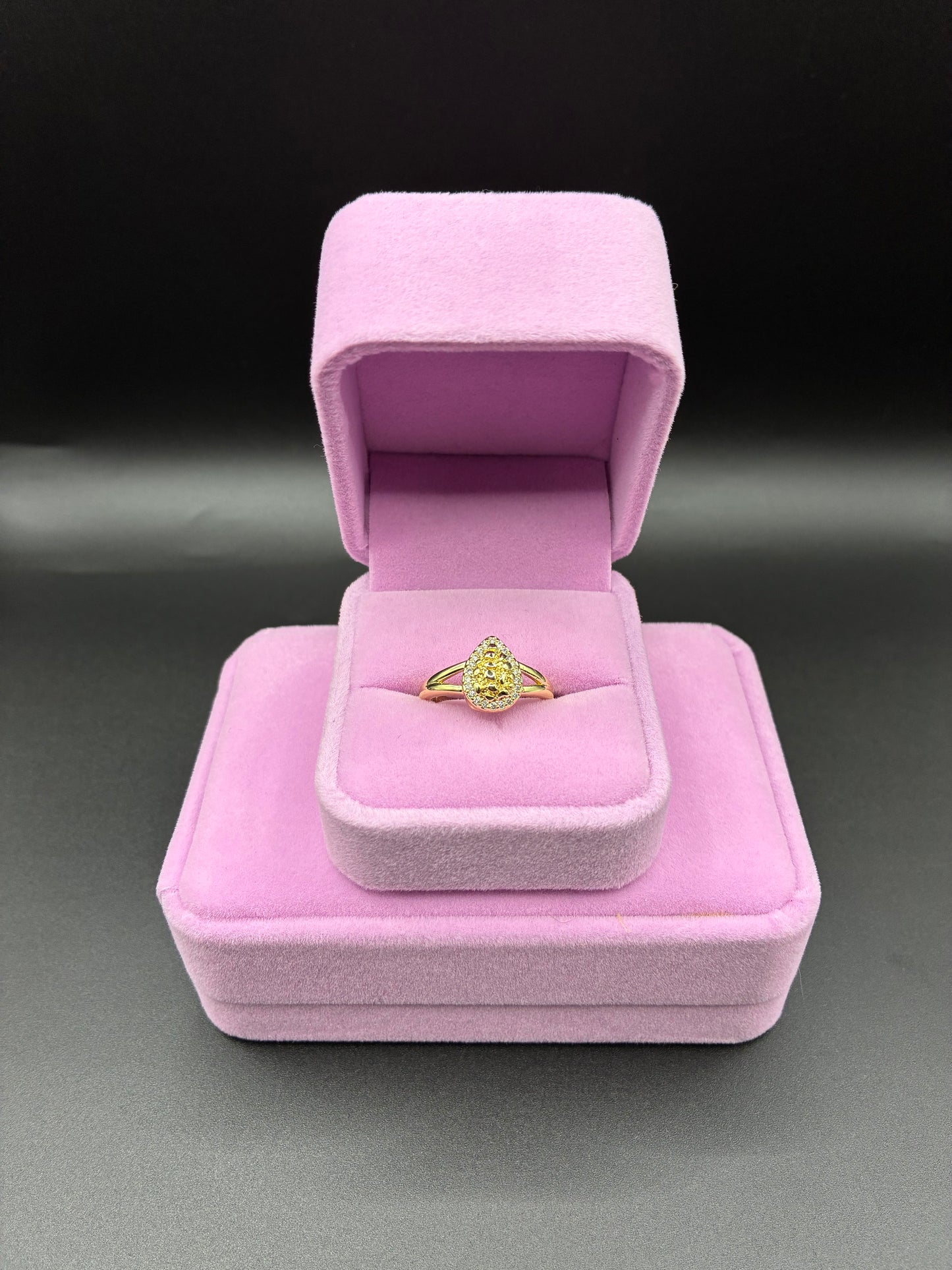 Women Nugget ring 14k gold plated