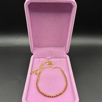 Women red tennis bracelet 14k gold plated