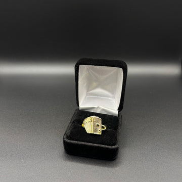 Men Deck Of Cards Ring 14k Gold Plated