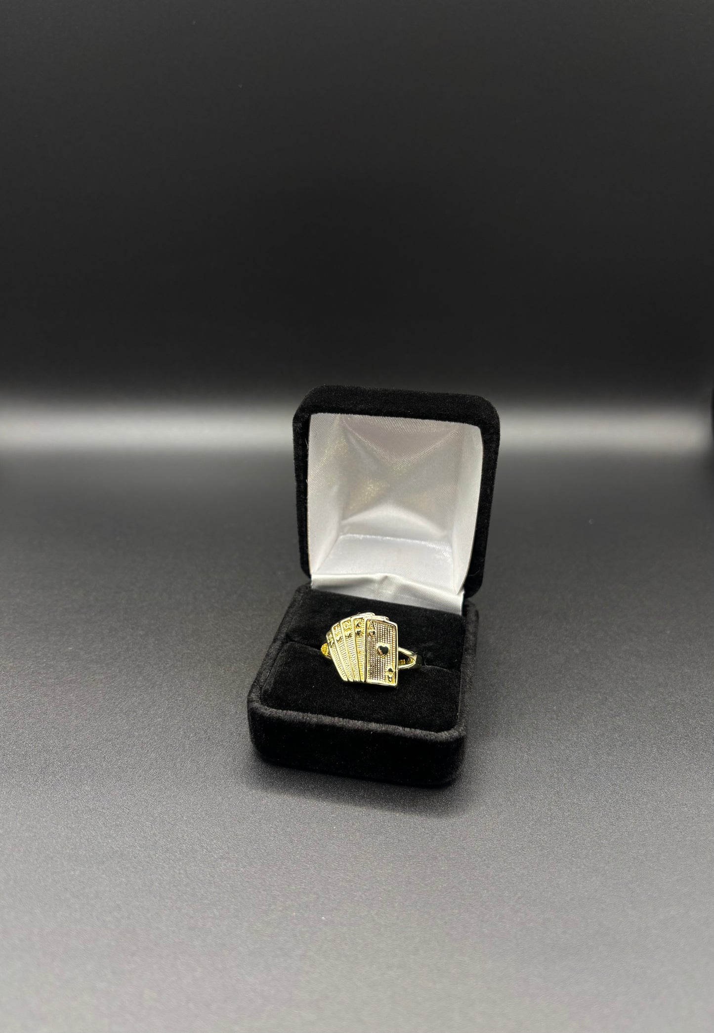Men Deck Of Cards Ring 14k Gold Plated