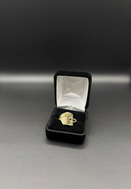 Men Deck Of Cards Ring 14k Gold Plated