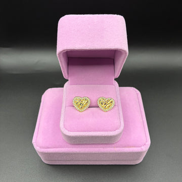 Women Nugget heart earrings 14k gold plated