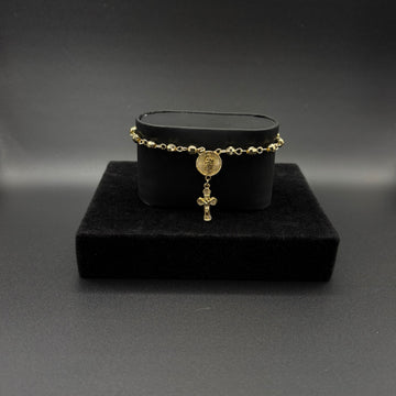 Women Diamond Cut Rosary Bracelet 14k gold plated