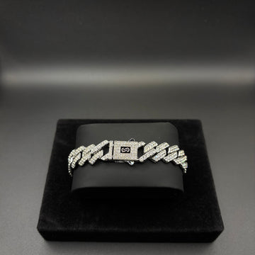 Men CZ Diamond 8mm Bracelet 14k Gold Plated