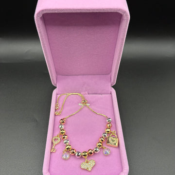 Women charm bracelet 14k gold plated