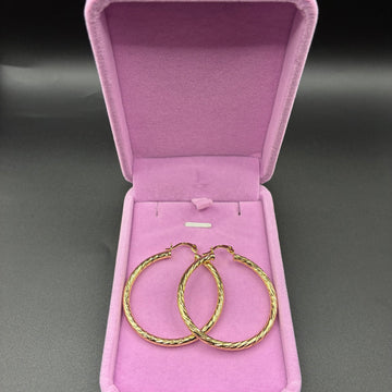 Women Diamond cut hoop earrings 14k gold plated