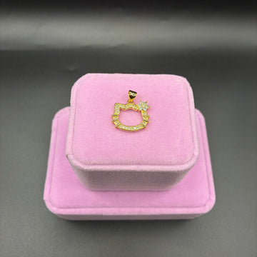 Women small HK pendant 14k gold plated