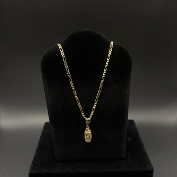 Women Virgin Mary Pendant & Chain 14k Gold Plated