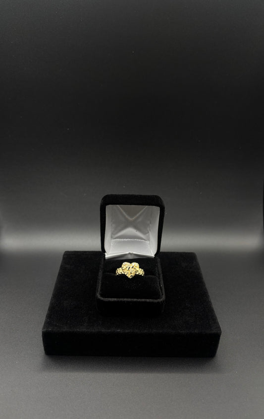 Women Nugget Rolex Heart 14k Gold Plated Ring