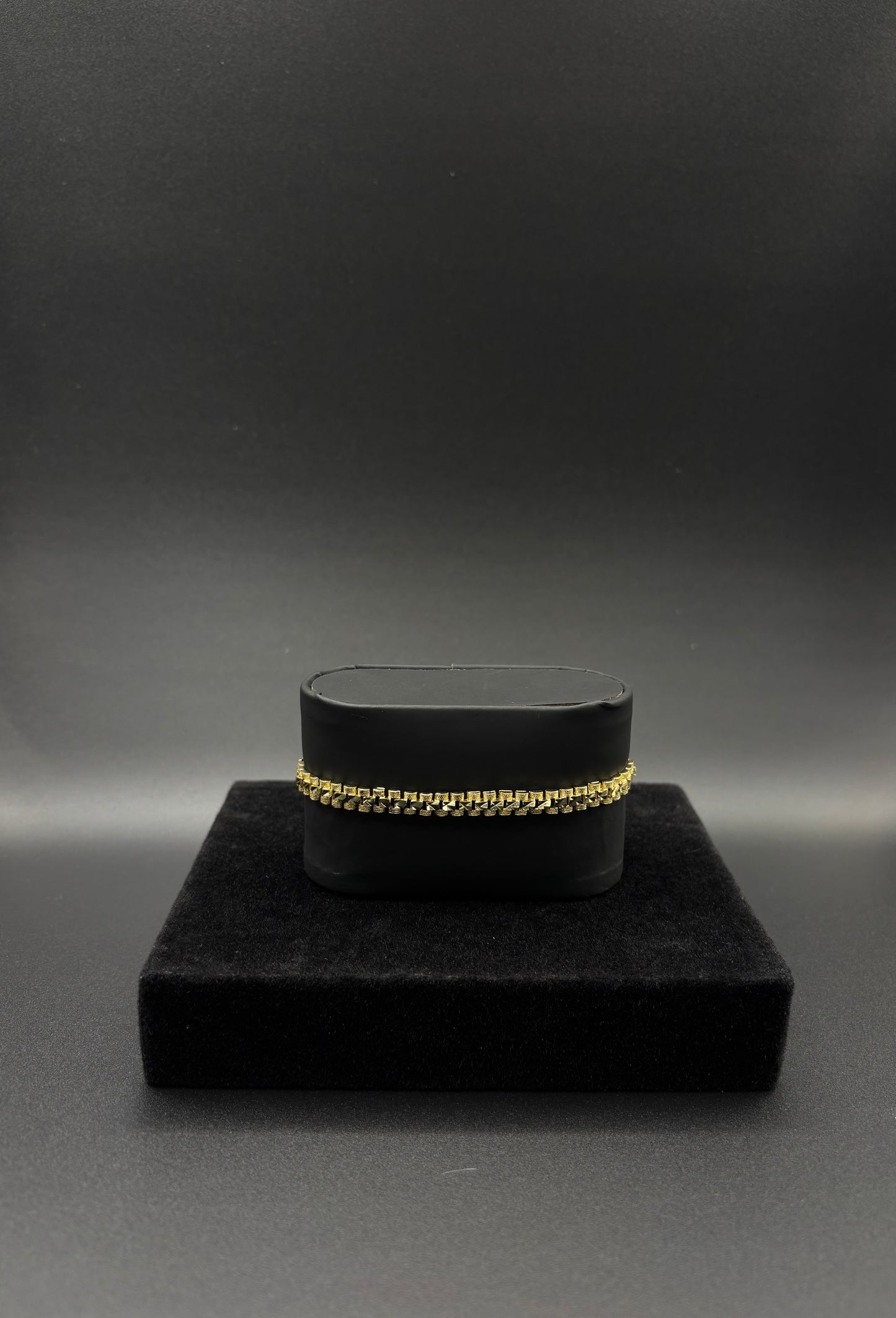 Women Rolex Diamond Cut Bracelet 14k Gold Plated