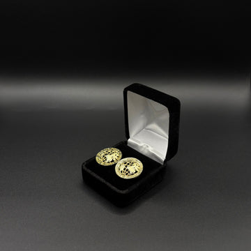 Men The World Is Yours Earrings 14k Gold Plated