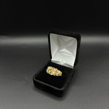 Men Diamond Cut Nugget Ring 14k Gold Plated