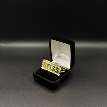 Men Boss Double Finger Ring 14k Gold Plated