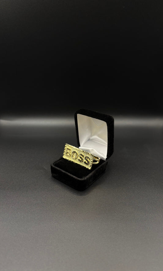 Men Boss Double Finger Ring 14k Gold Plated