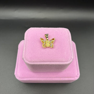 Women Virgin Mary multicolor butterfly pendant 14k gold plated